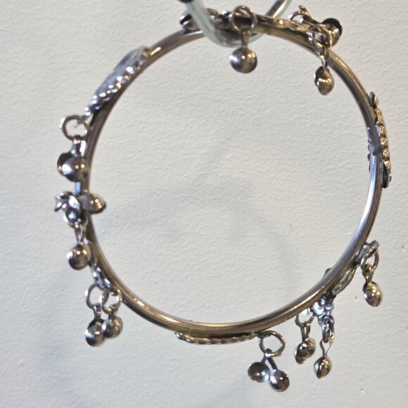 Women's Silver-Plated Slip-On Charm Bangle/Bracelet w/Multi-Charms - SML - Picture 5 of 7